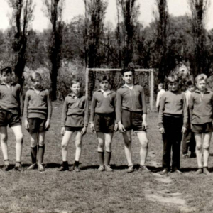 1 maja 1959 r. Zdjęcie po rozgrywkach z okazji Święta Pracy.